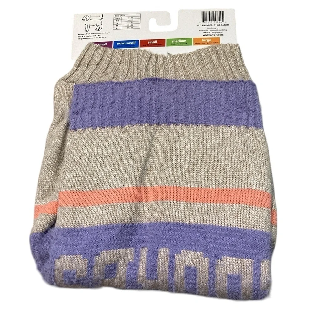 NWT dog sweater ADORBS Medium up to 40 lbs pet lavender beige